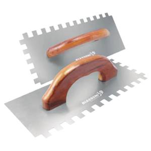 Llana flexible dentada con cabo madera 12x12